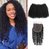 Double drawn pixie curly funmi hair bundles with closure