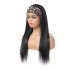 A hair replacement headband wig straight human hair wig mechanism with a human hair headband