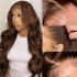 body wave brown lace closure human hair wigs chocolate color