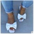 2020 Summer New Large Foreign Trade Women's Shoes Butterfly Bow Square Head Low Heel One Word Slippers Women's Foreign Trade Cool Slippers Women