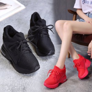 Spring Thick Bottom Shallow Mouth Heel Mesh Strap Casual Sports Travel Women's Single Shoes High Heels Women's Shoes