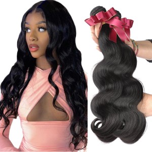 remy10a virgin Brazilian body wave human hair natural black