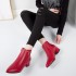 Short boots for women 2021 autumn new item matte PU mid heel ankle boots color Martin boots thick heel pointed toe women's boots wholesale