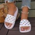 Cross border popular internet celebrity women's fashionable casual slippers in a single drag, comfortable and versatile, wear-resistant slippers