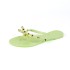 New foreign trade rivet shoes butterfly bow flip flops for summer outings on the beach, flat bottomed transparent jelly PVC crystal slippers