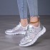 Ins new versatile mesh sequin sports women's shoes, spring and summer hollow fashion lace up lightweight casual shoes