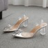 Sandals for women, 2023 summer new style, rhinestone, sexy, breathable, thick heel, high heels, PVC women's shoes, sexy