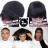 None lace human hair bangs wig straight hair set