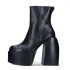 2021 Autumn/Winter New Style Square Head High Heels Short Boots for Women, Long Short Sleeves, European and American Coarse Heels Martin Boots for Women