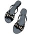 Women's summer simple flat bottomed internet famous flip flops with pearl decoration, popular flip flops