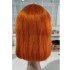 Front lace short hair cover, real hair wig 4x4 closure, bob wig 350 # Orange color