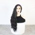 Hot selling wig, explosive synthetic front lace long curly hair, European and American black wavy long hair headband, Amazon