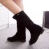 2021 Autumn New Foreign Trade Boots Women's Tall Long Boots Martin Boots Velvet Matte Round Head Thin Leg Women's Shoes Wholesale