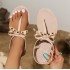 Xiaoxiangfeng flat toe flip flops for women, 2024 summer new sparkling diamond buckle casual versatile beach sandals