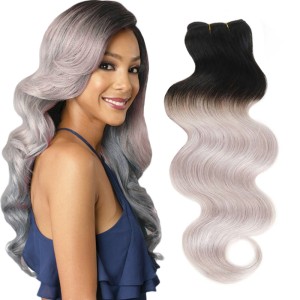 Hair extensions for human hair and wig 1b/light gray hair extensions for body waves