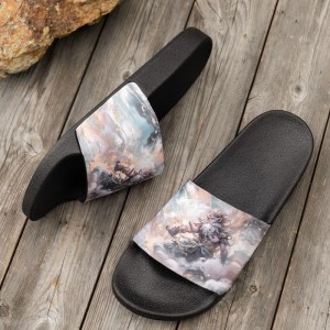 Cross border popular internet celebrities, trendy brands, popular games, sandals for couples, summer women, outdoor and indoor, with a poop like feel