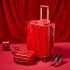 Wedding suitcase, dowry suitcase, travel suitcase, big red suitcase, leather suitcase for bride and groom, wedding password luggage