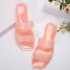 Factory wholesale fashionable crystal jelly slippers for women, odorless feet, transparent crystal shoes, anti slip, worn on the beach, straight drag