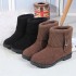 2024 Winter New Velvet Warm Flat Mom Cotton Shoes Fashion, Versatile, Durable Snow Boots Women's Wholesale