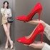 Sexy High Heels Women's Bed Flirting Sexy Sneakers Nightclub 2024 Autumn Pointed Thin Heels One Step Work Shoes