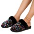 2024 Baotou sequined cotton slippers in foreign trade spot, women's flat bottom plush slippers, home indoor plush slippers, women's