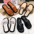 Independent Station Summer New Style Lingge PU Thick Bottom Women's Slippers European and American Daily Casual Outerwear Slippers