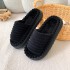 2024 new fur slippers for indoor and home use, soft bottom for home and outdoor wear, with a strong sense of stepping on feces, thick bottom cotton slippers for autumn and winter