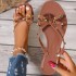 European and American new bow rivet flip flops women's summer cross-border hot item Warren style anti slip PVC crystal cool mop