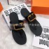 Summer new hardware buckle snake female avatar fashionable women's slippers European and American daily flat sandals slippers