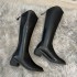 High top boots for children 2023 autumn new pointed Korean version Ladies boots, the back zipper cannot keep up with the tube