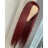 Cross border wig, European and American fashion synthetic headband, wine red long straight hair, front lace synthetic wig manufacturer, straight