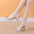 Sandals Women's Summer 2021 New Fairy Wind Fish Mouth Heel Sandals High Heels Women's One Button Thick Heel Shoes Trendy