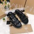 ZA Home Autumn Foreign Trade Hot Selling New Shoes with Ring Buckle One Line Slippers Fashionable and Versatile Thick Bottom Sandals Slippers