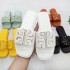 European and American cross-border summer new candy color matching slippers, one line beach casual leather slippers, slippers