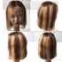 4x4lace closure bob wig p4/27 piano color real hair wig headband T part bob