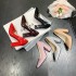 High heeled single shoe women's 2023 spring new style shallow mouth pointed toe thick heel work shoes big size 414243 heel shoes