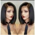 European and American popular Bob style black 13 * 6 split straight hair with short hair, front lace wig, high temperature silky