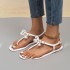 Cross border hot selling European and American foreign trade summer new flat bottomed PVC beach flip flops sandals anti slip PVC bow tie