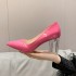 High heels fashion single shoes for women 2023 spring new item, shallow mouth pointed toe plus size 414243, European and American wheels shoes