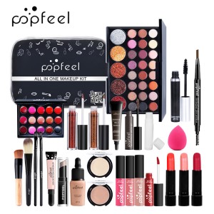 Popfeel eye shadow foundation make-up lipstick makeup set beginner cosmetics complete set novice light makeup gift box