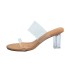 High heeled slippers for women 2022 summer new style with PVC crystal heel, ladies wheels size 4142