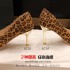 High heels, slim heels, feminine temperament, high-end feel, leopard print 2025 spring new item, pointed suede plus size 4142 work shoes