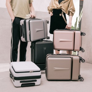 2019 New Front Opening Trolley Case for Women, 20 inch Men's Business Boarding Case, Luggage Compartment, Universal Wheels