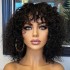 Xu Chang Real Hair Curly Bob Wigs with Bangs Human Hair Short Wigs