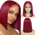 Cross border 99j bob wig human hair foreign trade real person hair wine red headband women's front lace wig