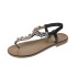 Sandals for women 2023 summer new item with big rhinestone toe and back elastic Roman style ladies Sandals fashion