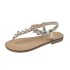 Sandals for women 2023 summer new item with big rhinestone toe and back elastic Roman style ladies Sandals fashion