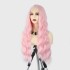 New popular European and American wig on AliExpress, ladies' pink synthetic front lace headband, wavy rolled wig