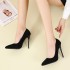 2021 New Women's High Heels, Thin Heels, Pointed Single Shoes, Women's Professional Work Shoes, Suede, Foreign Trade Large Sized Women's Shoes in Stock