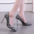 High heels, single shoes, women's 2024 autumn new item, pointed leopard print, high-end sense, large size, thin heel, temperament, shallow mouth, daily wear